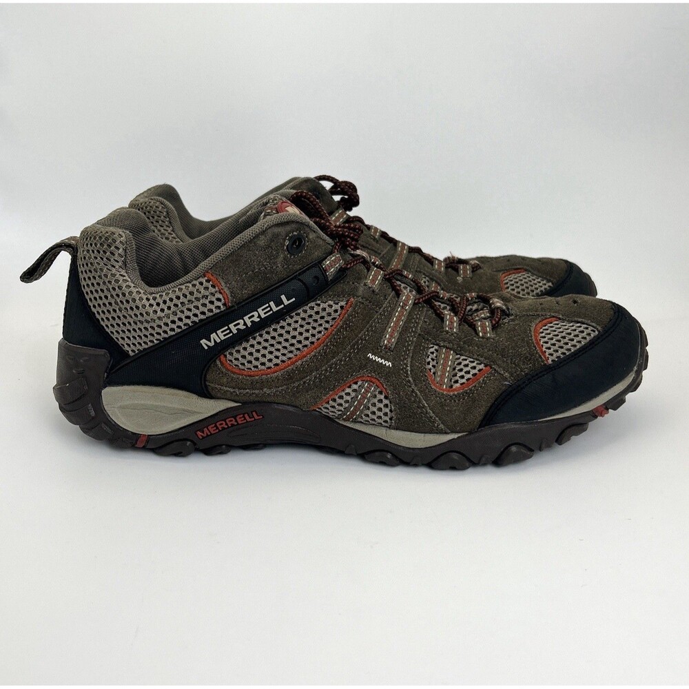 Merrell Yokota Trail Hiking Shoes Mens Sz 13 Brown Suede Vent Outdoors Trekking